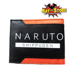 Billetera Naruto Logo Metal Negro / Naranja