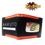 Billetera Naruto Logo Metal Negro / Naranja