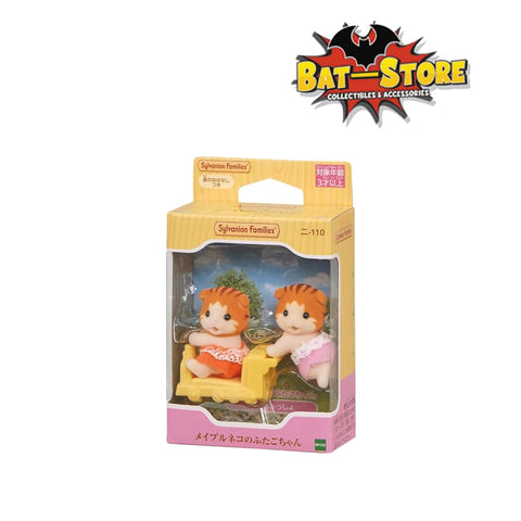 Sylvanian Families Maple Cat Twins Dolls with Ride NI-110 (Muñecas gemelas de gato de arce con paseo)