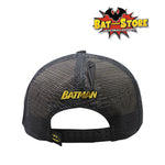 Gorra Batman Logo Arkaham Placa Aluminio Linea Cepillado estilo "Trucker" Dc Comics