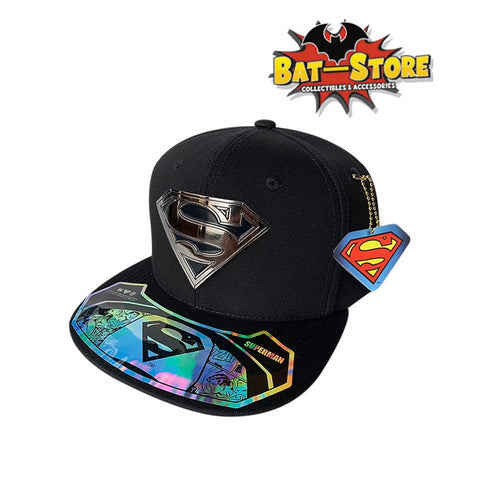 Gorra Superman Logo Metal Plata/Negro Dc Comics