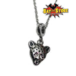 Collar con charm de jaguar plata