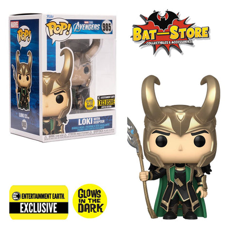 Funko Pop Loki con Cetro Glow #985 Entertainment Earth