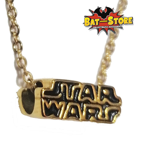 Collar con charm de Logo Star Wars Negro dorado